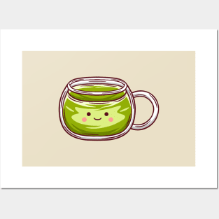 Kawaii Hot Matcha Posters and Art